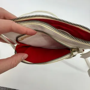 Clever Carriage Company Cross Stitch Rose Leather‎ Crossbody Purse White Blue thumbnail 10