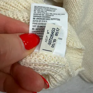 American Eagle Medium Sweater Rainbow Stripe Cropped Balloon Sleeve Oversized thumbnail 12