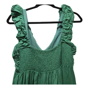 Jason Wu Emerald Green Ruffle V-Neck Tiered Maxi Women's Dress‎ Size: L thumbnail 5