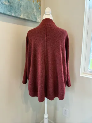 LOFT Burgundy Funnel Neck Poncho thumbnail 3