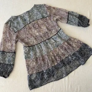 Knox Rose Patchwork‎ Paisley Boho Peplum Blouse XS Cottagecore Top thumbnail 5