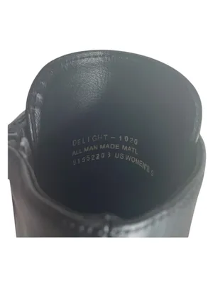 new Pleaser 𖤐 Delight 1020 Platform Stiletto Lace Up Boot 𖤐 Black Faux Leather thumbnail 12