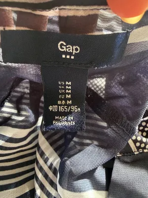 Gap blue and white striped sheer sleeveless v-neck top blouse women's medium thumbnail 6