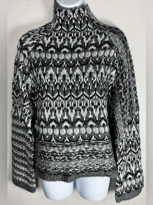 Steve Madden Indie Sweater Fair Isle Mock Neck Size Small thumbnail 2