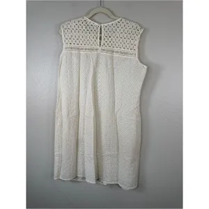 Sundance Cream Lace Shift Mini Dress Womens XL Summer Casual Boho Beachy thumbnail 3