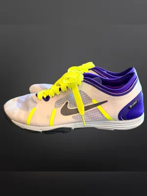 Nike Lunar Element Sneakers White Purple Neon Yellow Women’s 9 thumbnail 6