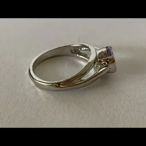 Amethyst Solitaire Light Purple Silver Ring Size 6 NEW thumbnail 5