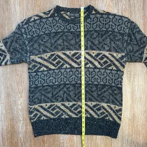 Peter England Sweater Mens Medium M Geometric Aztec Grandpa 90s Wool Blend VTG thumbnail 5