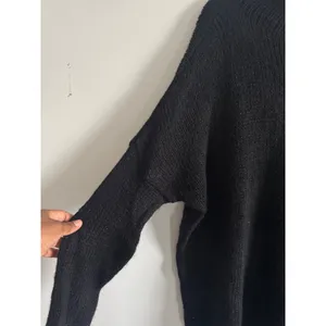 Debbie Katz South Beach Black Oversized Mock Neck Knit Sweater‎ Made in Italy thumbnail 3