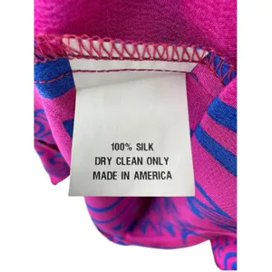 Amanda Uprichard Silk Halter Dress Medium‎ Pink Blue Print Ruffle Trim Summer thumbnail 5