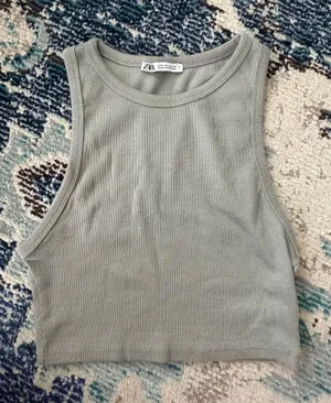Zara Ribbed Sleeveless Tank Top thumbnail 1