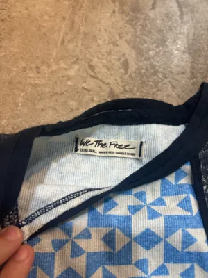 We The Free Free People Too Hot to Handle blue and black geometric pattern tank top thumbnail 2