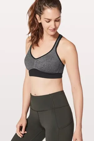Lululemon‎ Speed Up High Support Sports Bra Women's 4 Gray Running Training thumbnail 1