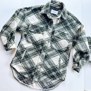 NEW Stradivarius Plaid Green Shacket Jacket Coat thumbnail 6