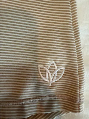 Adidas Beige Striped Sleeveless Golf Polo Top Size Medium thumbnail 3