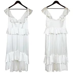 SHOW ME YOUR MUMU‎ Reese White Ruffle Dress Size 1X Bridal Shower Beach Wedding thumbnail 2