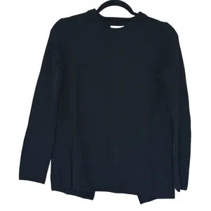 Rag & Bone Womens Wool Ribbed Sweater Open Back S Black Quiet Luxury Minimal thumbnail 3