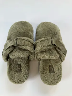UGG women’s Olive Green Fuzz Clog Slippers thumbnail 6