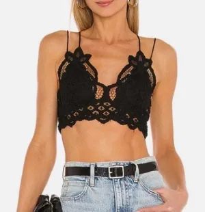Free People Intimately FP Adella Longline Bralette in Black thumbnail 1