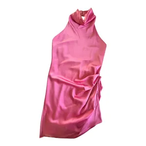 Gianni Bini Peyton Satin Mini Draped Sheath Dress Women’s Size 2 Pop Pink NWT thumbnail 2