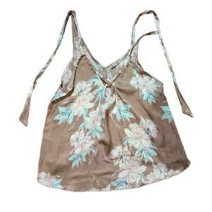Free People Line Up Halter Cami Top‎ Womens Floral Crisscross Front Sz S thumbnail 8