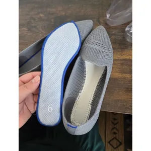 Gray Knit Pointed Toe Ballet Flat Shoes Slip On Preppy Comfy Office School 6 thumbnail 9