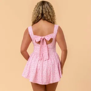 NWT! Blogilates Women’s Mommy & Me Princess Bow Back Dress Pink Floral Size XL thumbnail 2