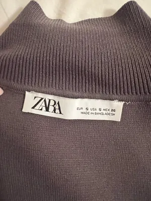 ZARA Dark Gray High Neck Crop Top thumbnail 3
