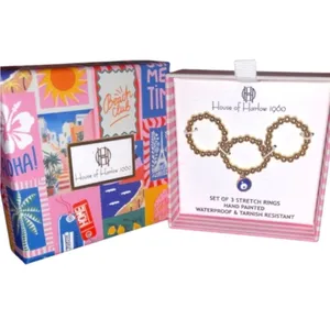 NWT ⚜️🧿⚜️ House of Harlow 1960 set of 3 Stretch‎ Rings thumbnail 2