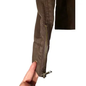 Volcom Brown Basic Zipper Sleeves Simple Full Zip Lightweight Jacket Women Sz S thumbnail 4