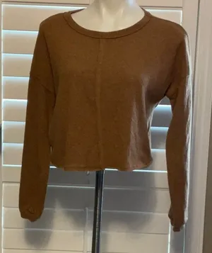 Belle Du Jour Tan Long Sleeve Sweatshirt thumbnail 1