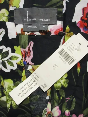 NWT Anthropologie Somerset Maxi in Black Bright Floral Cotton Dress XL thumbnail 8