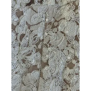 NIGHTWAY Mermaid High-Low Flounce Hem Lace Wedding Dress Ivory Sequin Sz 10 NWT thumbnail 13