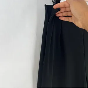 Wdirara Stretch Crepe Black Flared Cutout Hem Women's Side‎ Zip Pants NWT Size M thumbnail 7