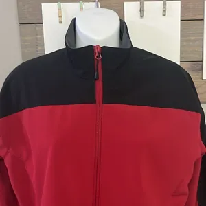 Land’s End Women’s Black Red Gray Zip-up Jacket w/ Mock Neck Pockets-Small (6-8) thumbnail 3