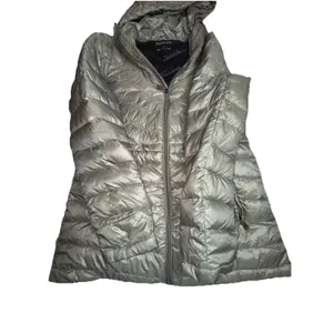 DKNY Women's Down Puffer Jacket XS Metallic Green Hooded Warm‎ Winter Coat thumbnail 7