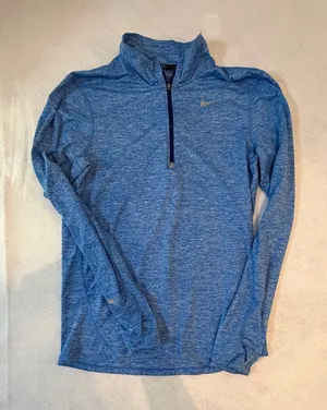 Nike Dri-FIT Blue 1/2 Zip Long Sleeve Running Pullover Size Small thumbnail 1