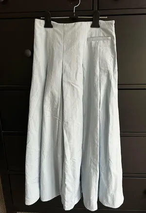 Korean Fashion: Zero Street Lynn Pleats Long Skirt Blue Size M thumbnail 1