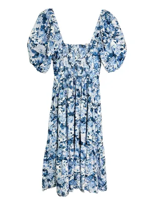 Abercrombie & Fitch Emerson Blue Floral Midi Dress Size XS thumbnail 5
