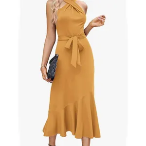 Pink halter cross cross stretch dress maxi sleeveless xl NEW thumbnail 5