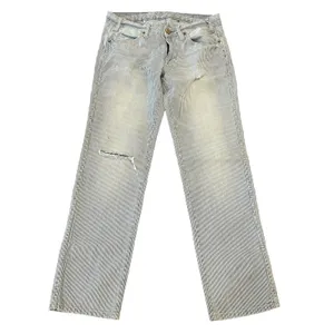 American Eagle Hickory Stripe Jeans Distressed Workwear Railroad Americana Y2K thumbnail 6