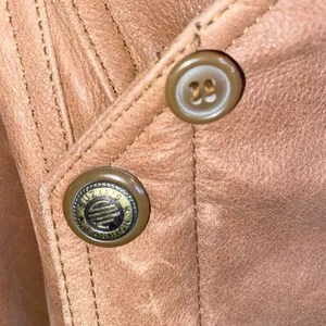 Vintage American Style Brown Leather Belted Trench Coat Mountain life old money thumbnail 14