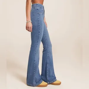 Free People We‎ The Free Jayde High Rise Flare Jeans in Sunburst Blue Size 29 thumbnail 4