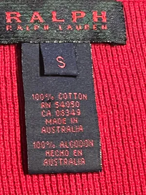 Ralph Lauren 100% cotton red 1/4 zip sweater small VTG Mock-neck knit classic thumbnail 5
