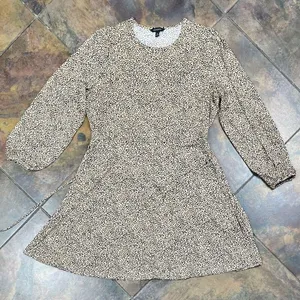 Banana Republic Animal Print Belted Fit and Flare Long Sleeve Dress XL thumbnail 5