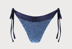 BERLOOK Textured Frill Tie Bikini Bottom ONLY 50 Blue Size M thumbnail 8