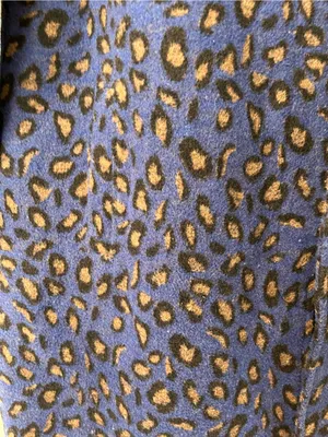 Adyson Parker Blue Leopard Print Pea Coat cheetah size large jacket thumbnail 4
