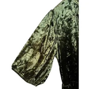 Chrysanthemum Velvet Tiered Puff Sleeve Mini Dress Small Fall Christmas‎ Holiday thumbnail 3