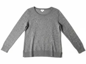 Old Navy Women's Grey Speckled Knit Crew Neck Long Sleeve Sweater‎ Size L thumbnail 1