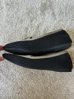 Birdies Blackbird Black Tan Slide On Flats Knit Comfort Preppy Pointed Toe thumbnail 4
